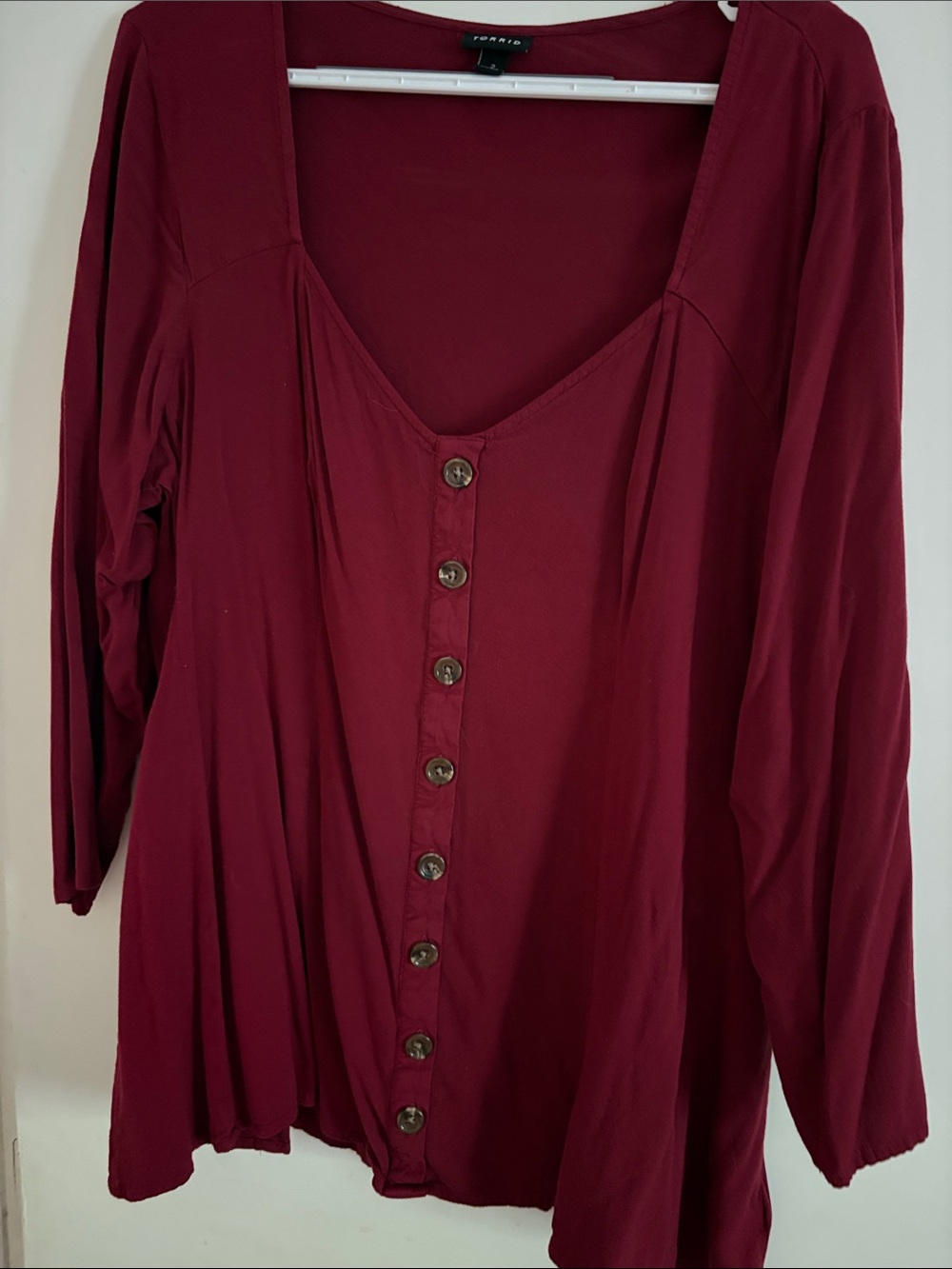 Torrid Deep Red Button-Front Women's Top Size 2